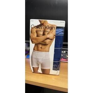 Calvin Klein Men’s 5-Pack Boxer Briefs Size Large 100% Cotton Classic Fit Blue